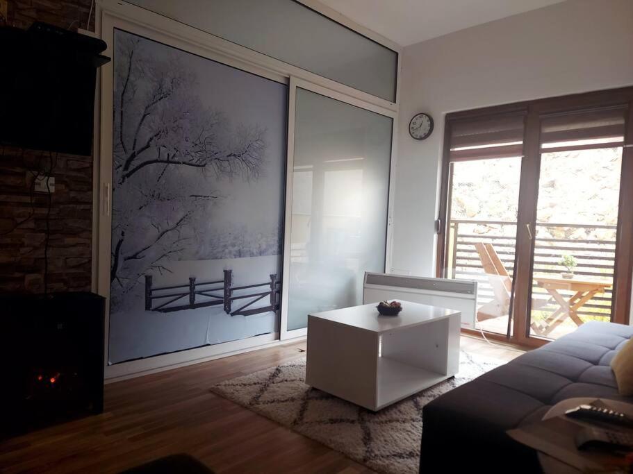 Posezení v ubytování Cosy apartment in Mavrovo