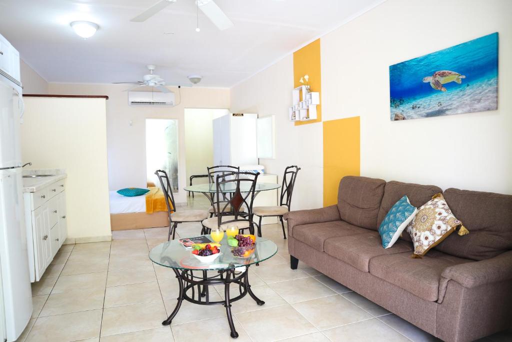 Kuchyň nebo kuchyňský kout v ubytování Aqua Viva Suites