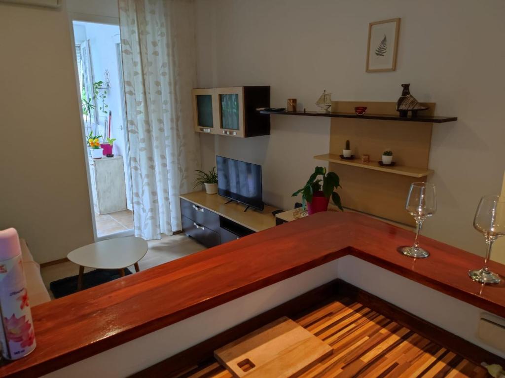 a view of a living room with a wooden table at Frane in Split