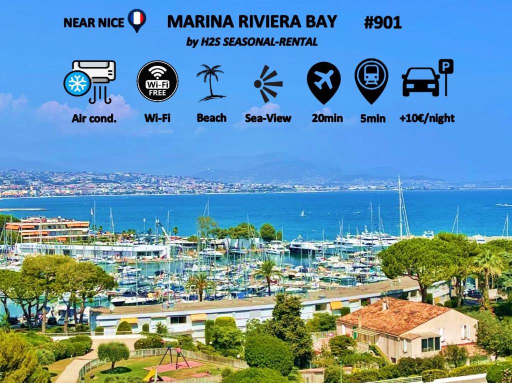 901 MARINA RIVIERA BAY - Studio vue Mer et Port Panoramique,  Villeneuve-Loubet – Updated 2024 Prices