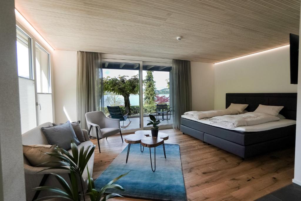 Postel nebo postele na pokoji v ubytování Seehotel Baumgarten