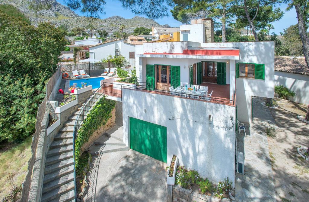 an aerial view of a house at Owl Booking Villa Mariner - 5 Min Walk to the Beach in Pollença