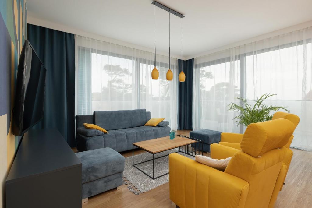 Część wypoczynkowa w obiekcie Sea&Sky View Apartment Par La Mer