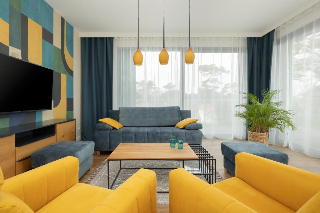 Część wypoczynkowa w obiekcie Sea&Sky View Apartment Par La Mer