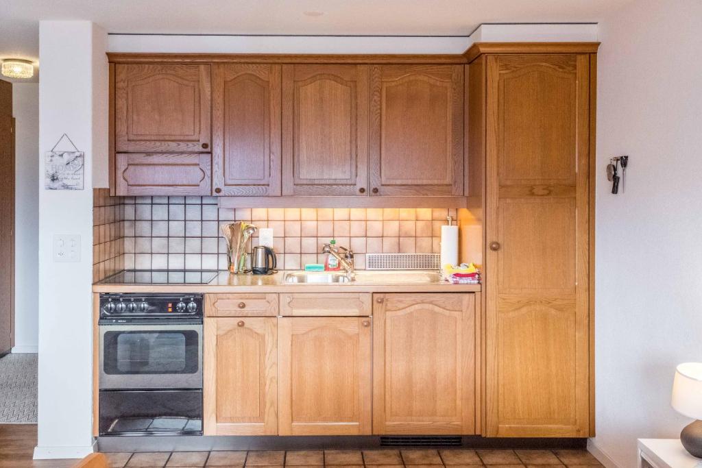 Kuchyň nebo kuchyňský kout v ubytování Studio Burgfeld - GRIWA RENT AG