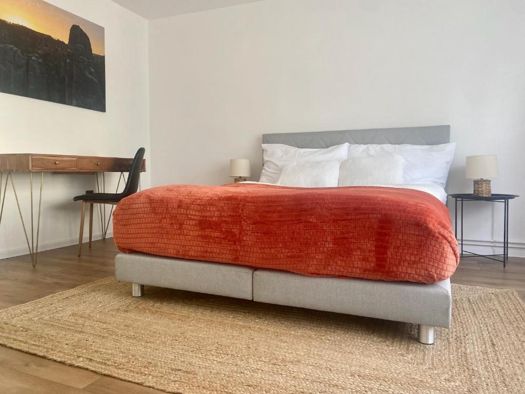 Postel nebo postele na pokoji v ubytování Apartmán Teplice nad Metují