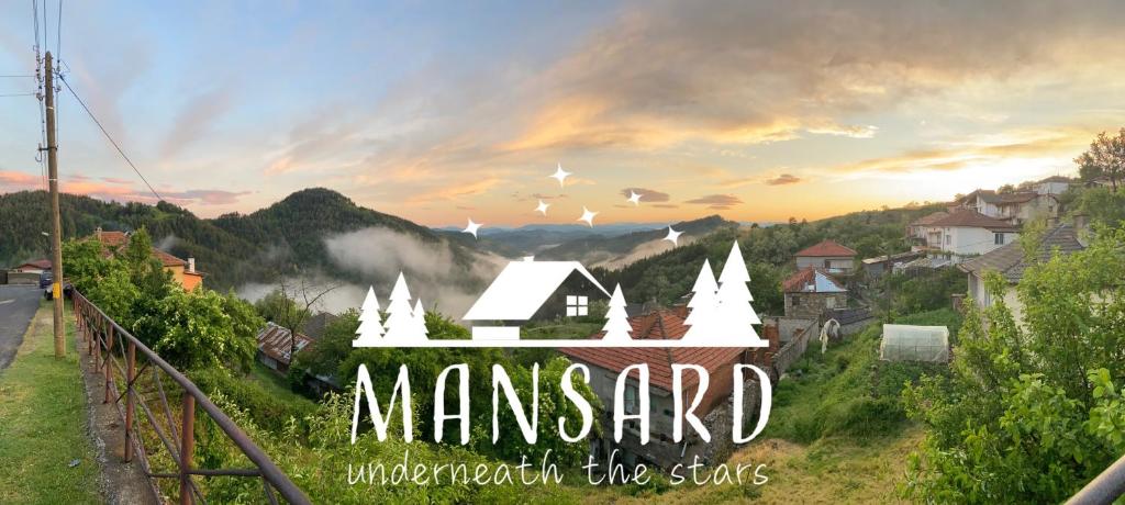 a picture of a town with the words manamed throughout the stars at Mansard underneath the stars 