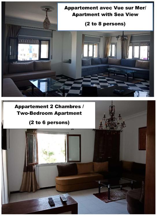 Posezení v ubytování Martil Center Apartments