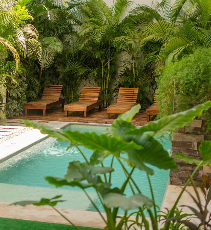 Bazén v ubytování Hotel Muyu Tulum nebo v jeho okolí