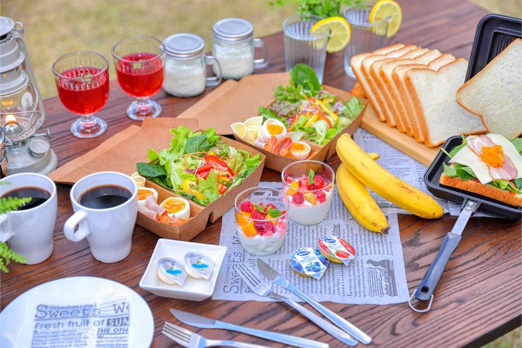 Cibo presso il campeggio di lusso o nelle vicinanze