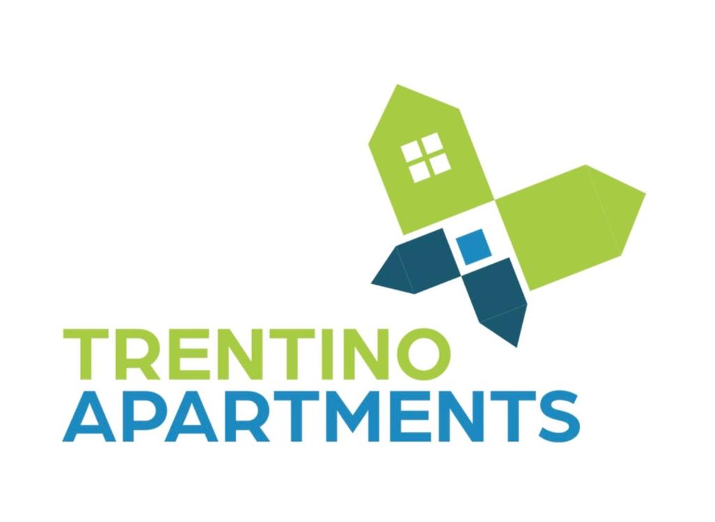 Trentino Apartments - Casa ai Fiori في فولاريا: شعار شقق افنتورا مع وجود بيت والكلام الذي يحيل الشقق