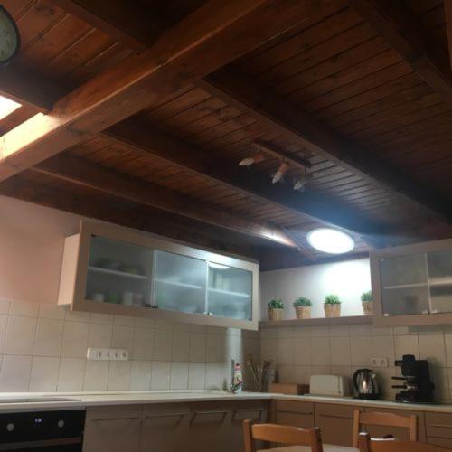 Kuchyň nebo kuchyňský kout v ubytování Tulipán Apartman Kápolnásnyék