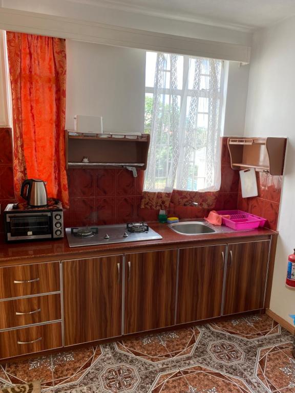 Kuchyň nebo kuchyňský kout v ubytování Apartments la Colombe