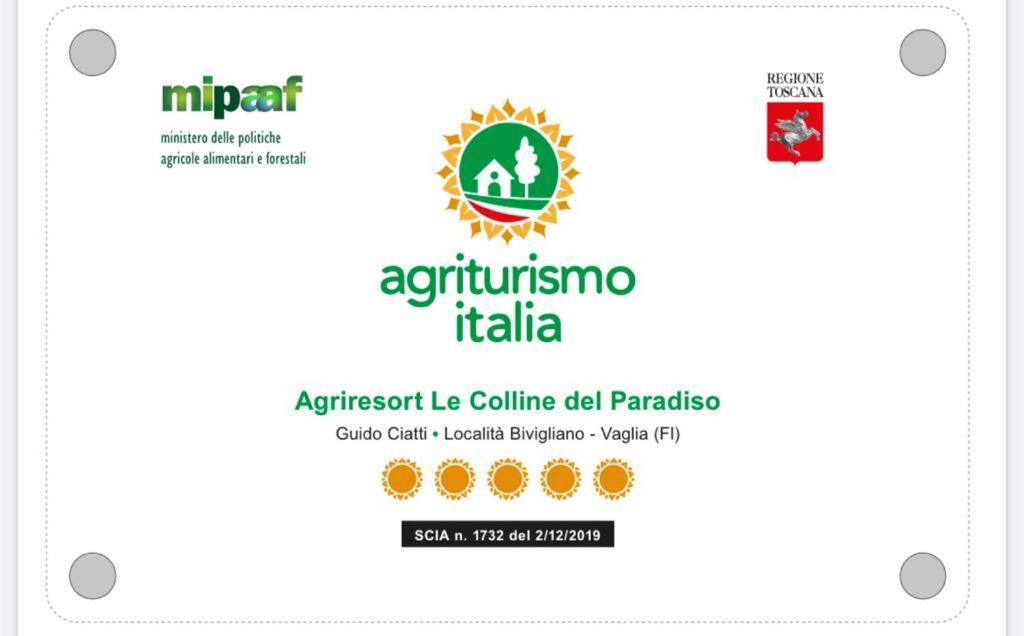 Certifikát, hodnocení, plakát nebo jiný dokument vystavený v ubytování Agri Resort & SPA Le Colline del Paradiso