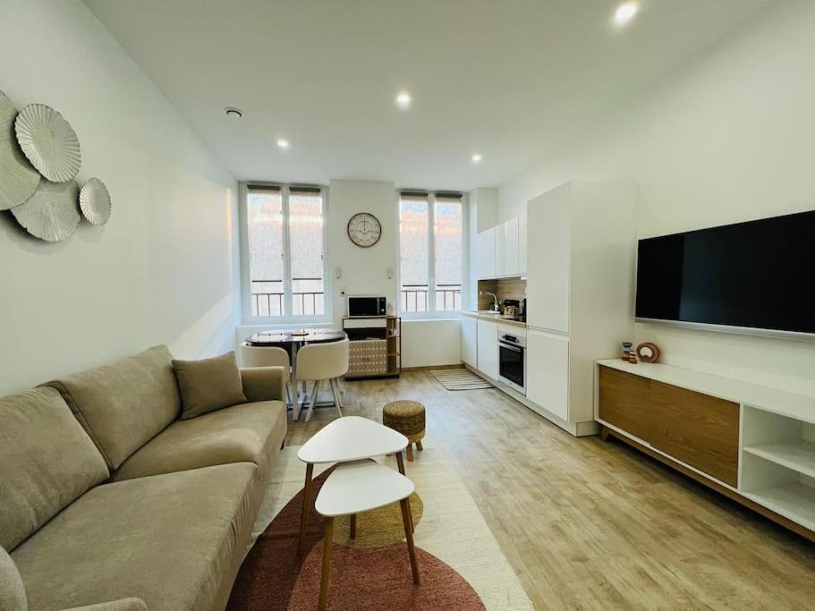 Televízia a/alebo spoločenská miestnosť v ubytovaní Appartement cosy centre-ville