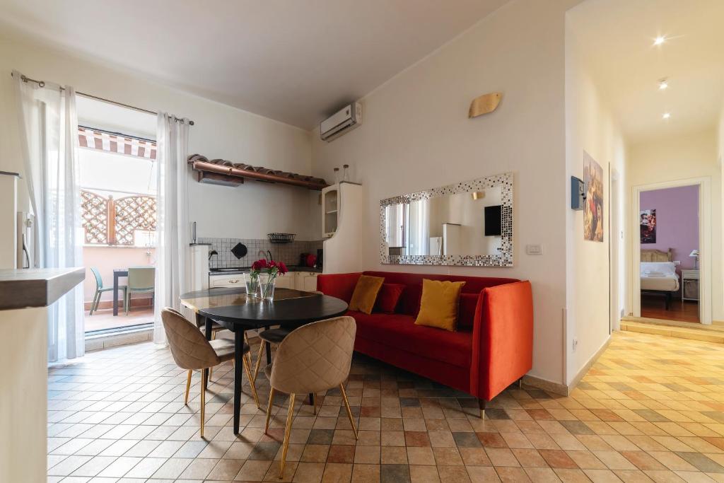 A seating area at 4-rooms flat at Vatican