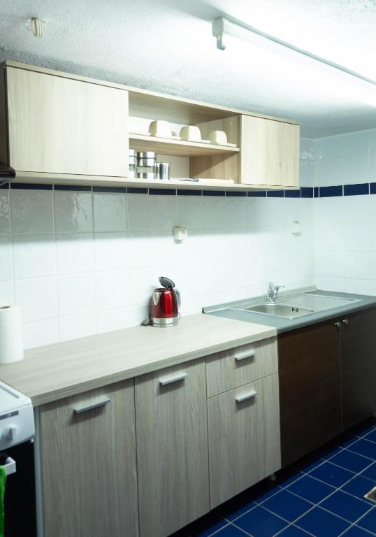 Kuchyňa alebo kuchynka v ubytovaní Obrava Guesthouse Kotroni Trikalon