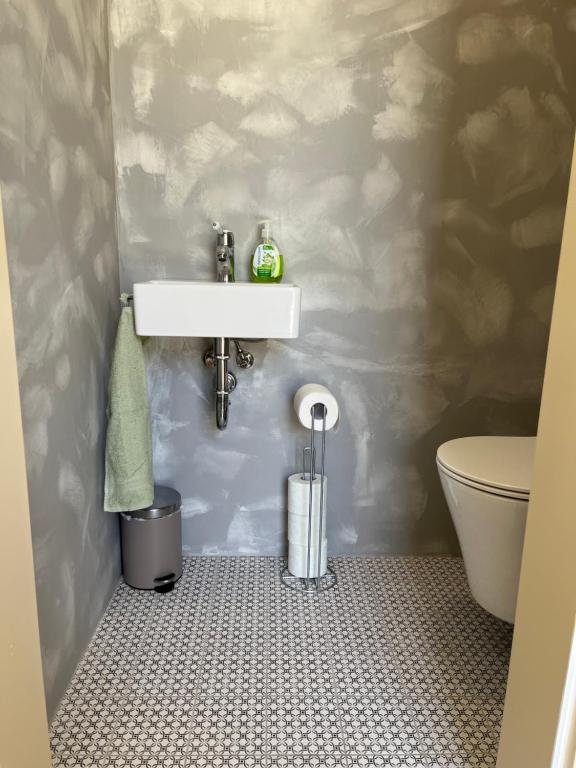 Koupelna v ubytování U Králíka, apartmán H, 3 samostatné ložnice - mezonet, 3 vlastní parkovací místa, v klidu, přitom v centru zábavy