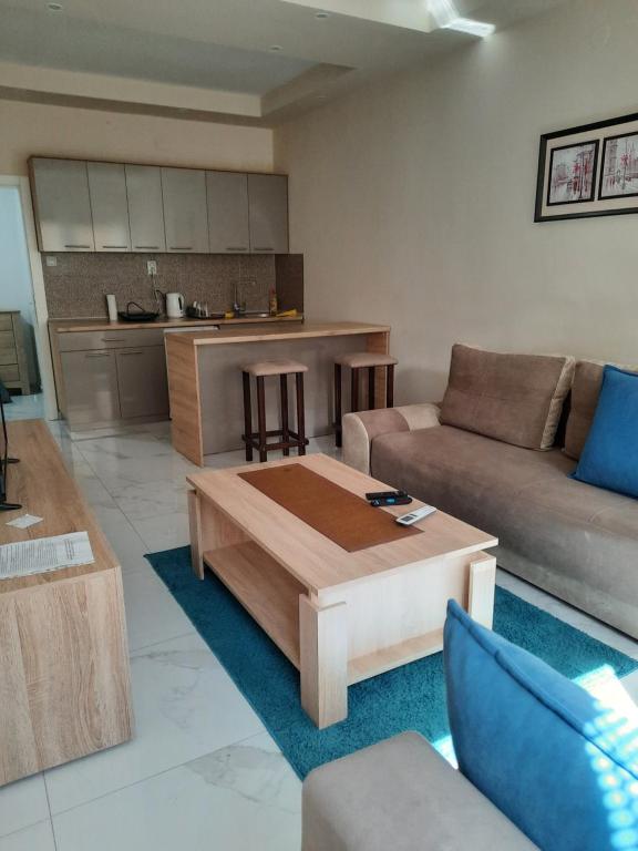 sala de estar con sofá y mesa de centro en Apartment Tine en Ohrid