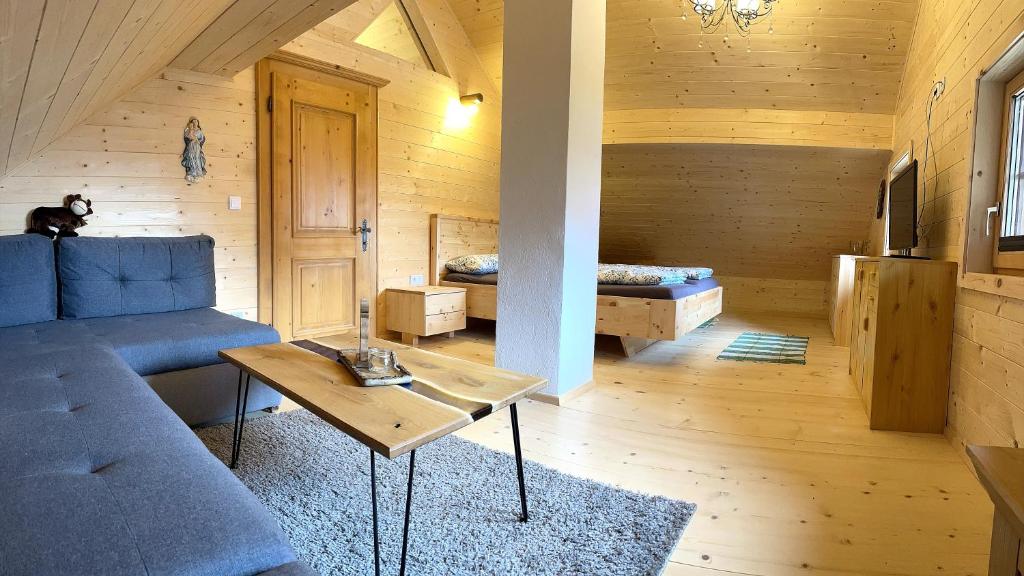 Postel nebo postele na pokoji v ubytování Siegel Almhütte