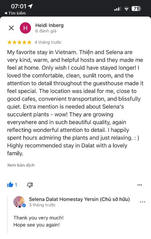 Bố cục Selena Dalat Homestay
