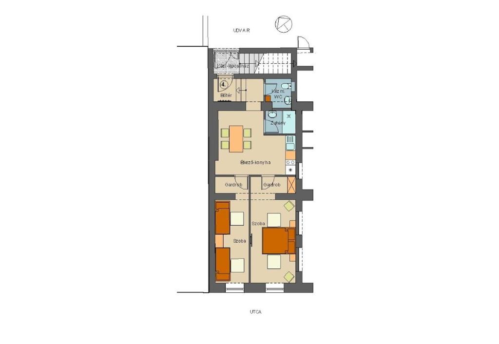 Plán poschodí v ubytovaní Corner Apartman Eger