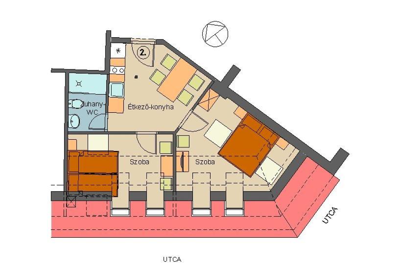 Plán poschodí v ubytovaní Corner Apartman Eger
