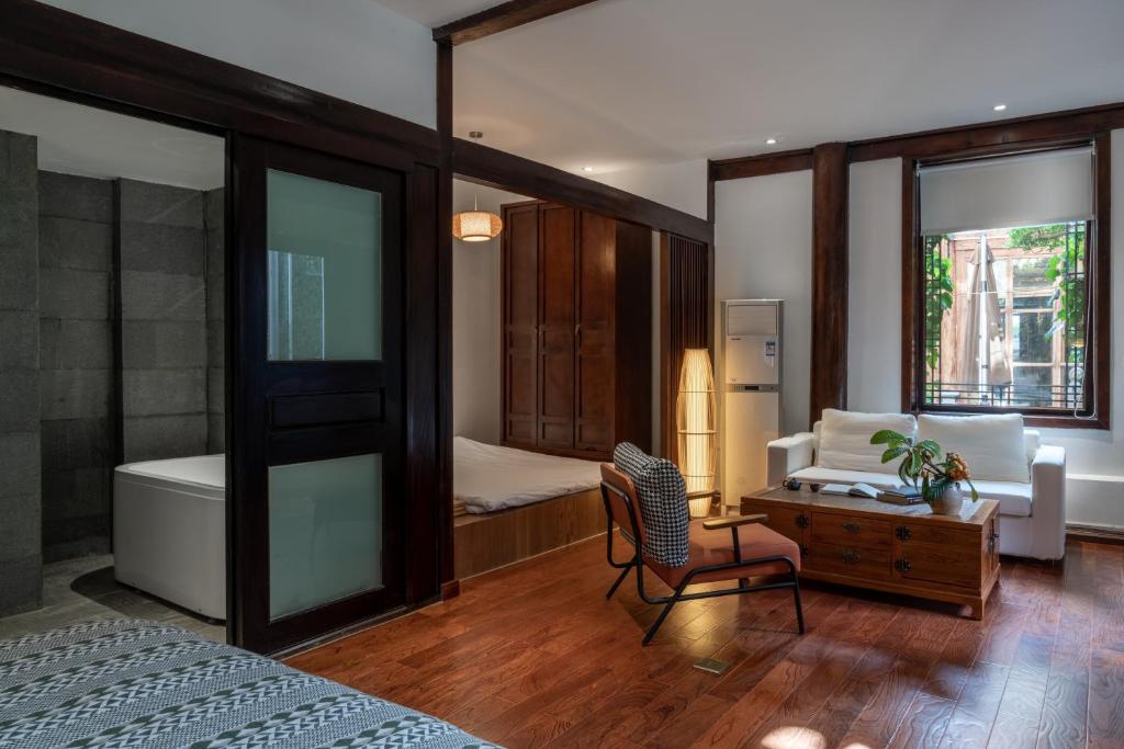 Koupelna v ubytování Jun Bo Xuan Boutique Hotel