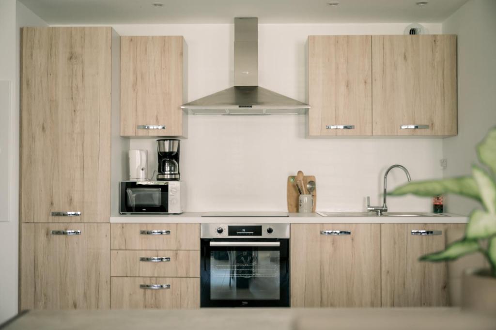Kitchen o kitchenette sa Appartement T5 Bompard Centre Rodez, Parking Priv&eacute;