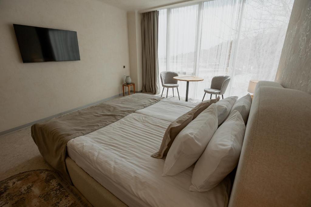 Postel nebo postele na pokoji v ubytování Marine Residence Sea View