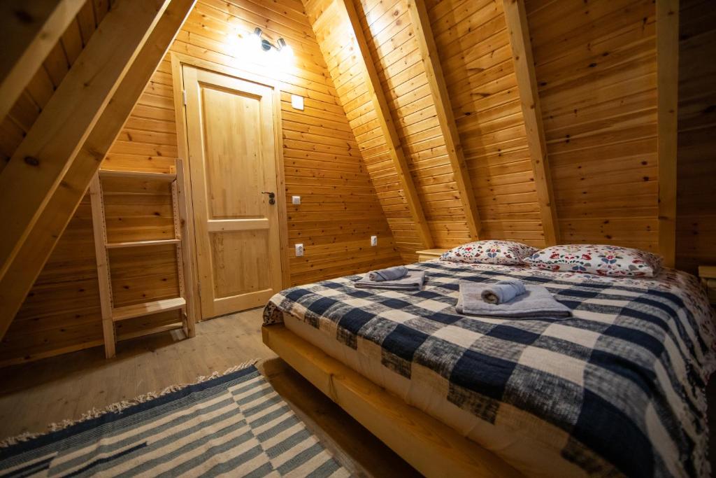 Postel nebo postele na pokoji v ubytování Catunul din Podei A-Frame