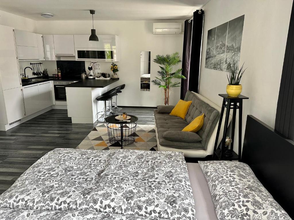 Kuchyň nebo kuchyňský kout v ubytování Apartment Tina