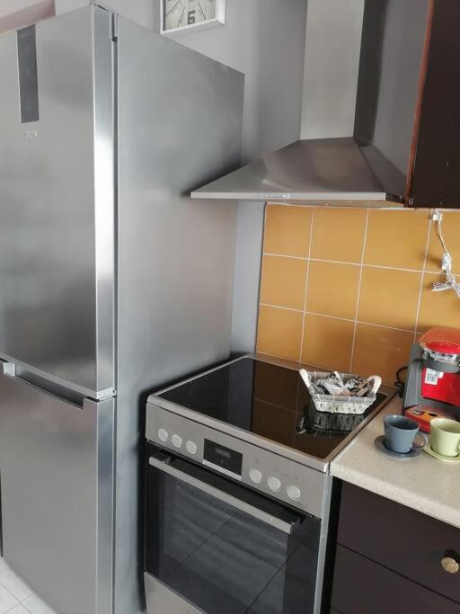 Kuchyň nebo kuchyňský kout v ubytování Vion Place Pilos