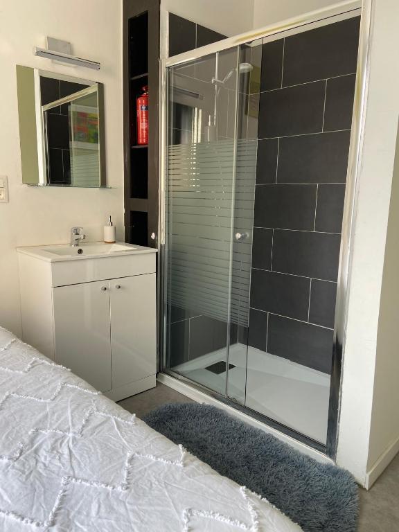 Koupelna v ubytování Au logement mosan