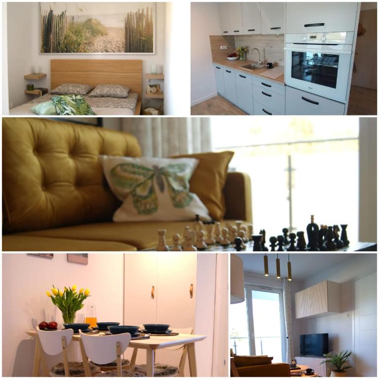 Kuchyň nebo kuchyňský kout v ubytování Apartament Garden AiR