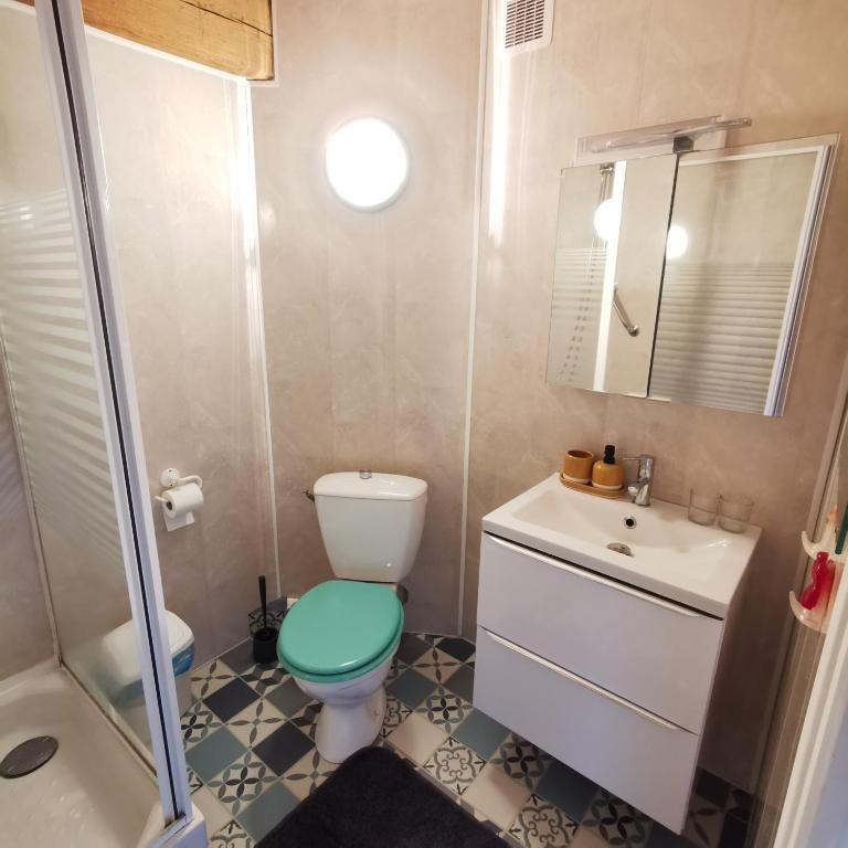 Koupelna v ubytování Auberge du Précontent