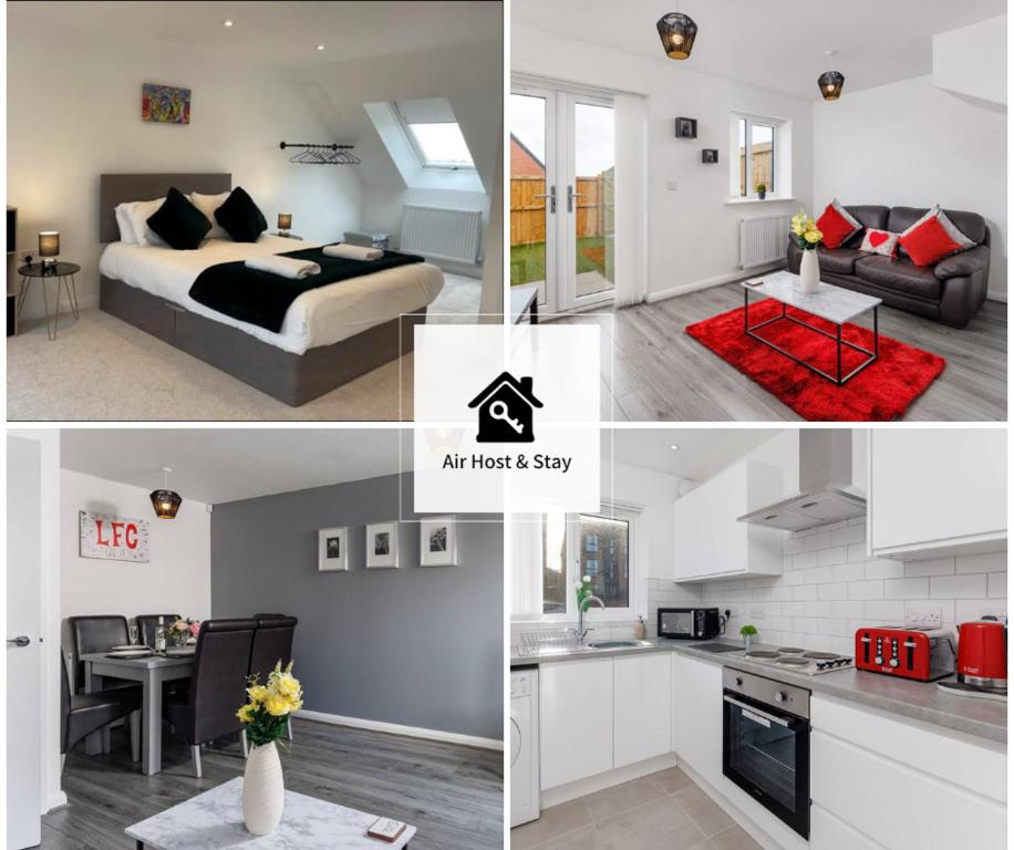 Kuchyň nebo kuchyňský kout v ubytování Air Host and Stay - Brand new 3 bedroom house sleeps 7 minutes from LFC and city centre ref27