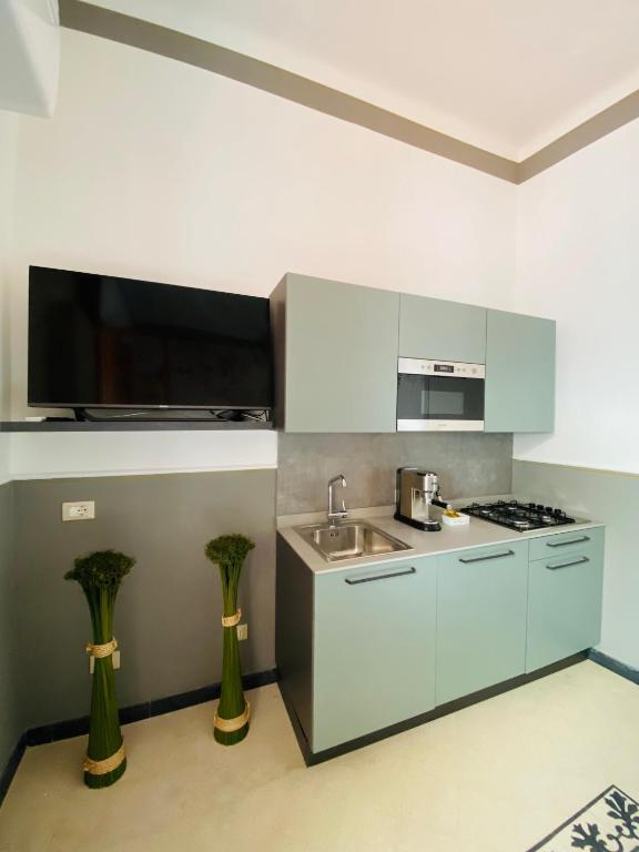 Kuchyňa alebo kuchynka v ubytovaní Blom apartments