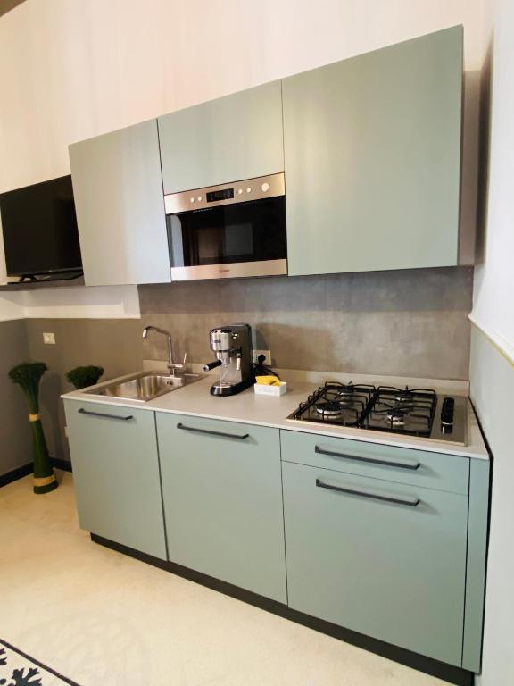 Kuchyňa alebo kuchynka v ubytovaní Blom apartments