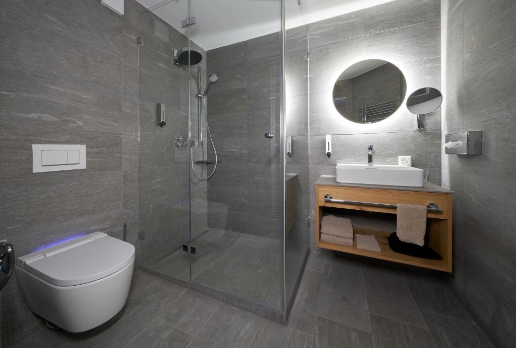 Koupelna v ubytování Aparthotel Grischuna