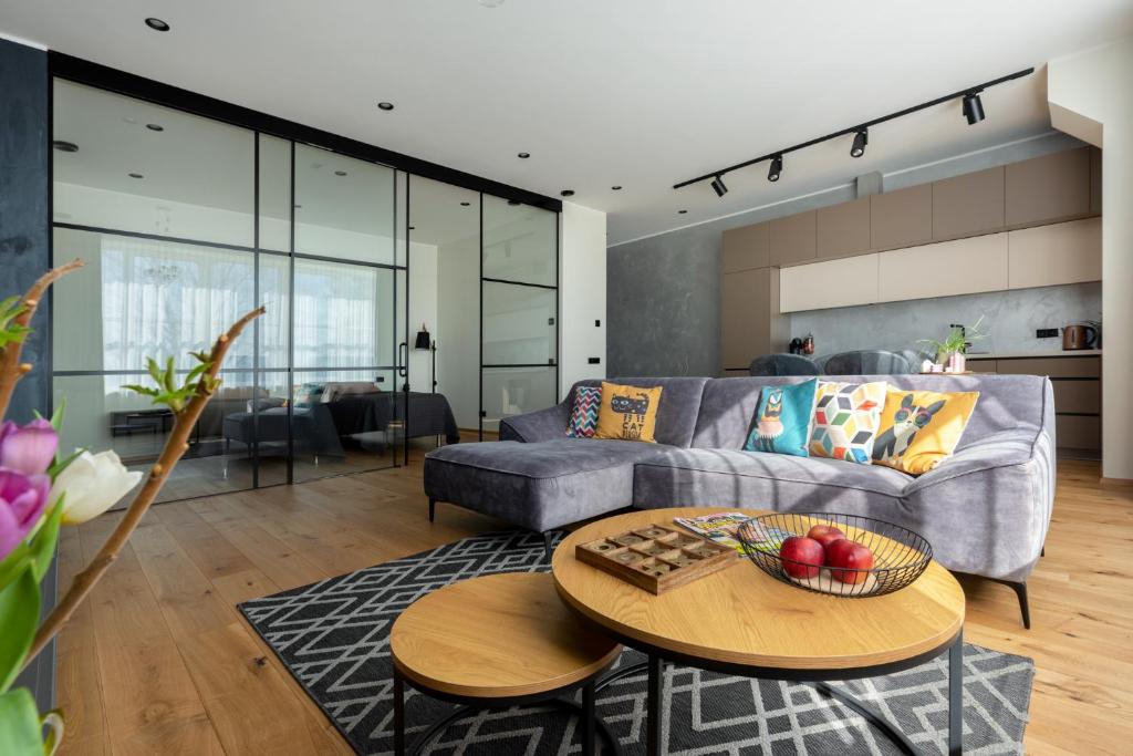 Posezení v ubytování Sauna Apartment Tamula