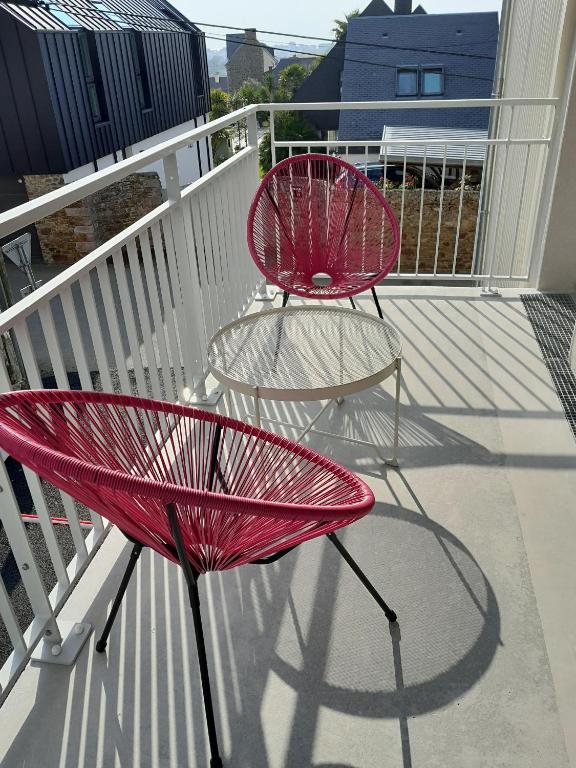Balkon lub taras w obiekcie Ecapade en duo à Pléneuf-Val-André