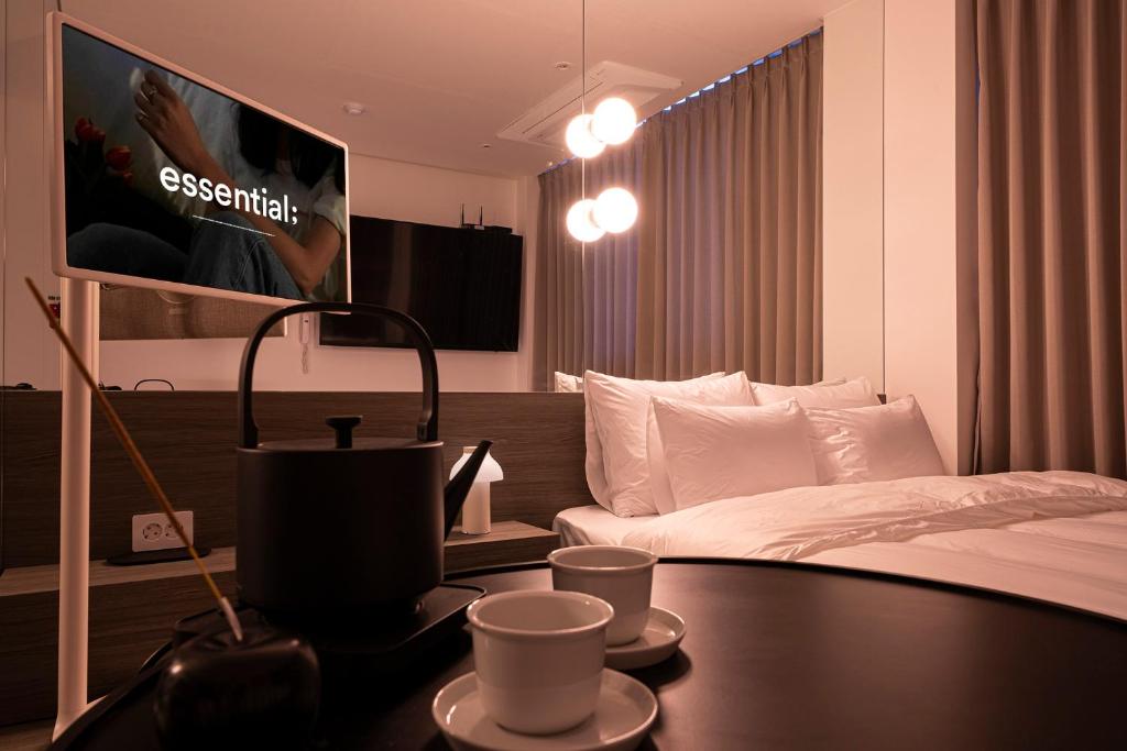 TV a/nebo společenská místnost v ubytování Aank Hotel Osan