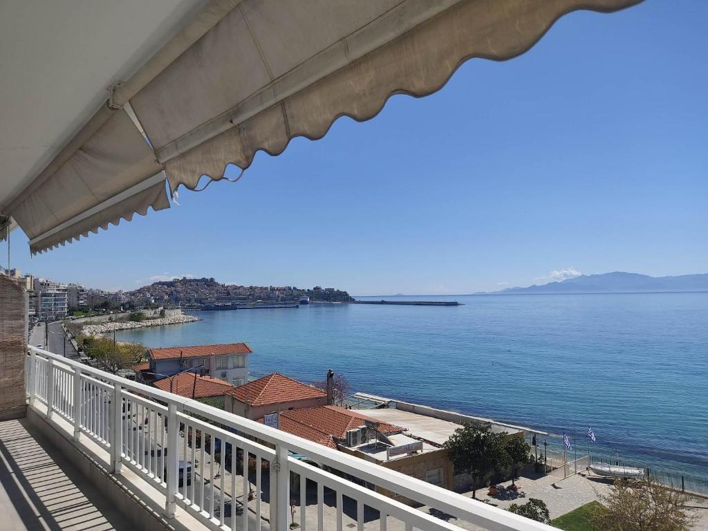 a view of the ocean from a balcony at Sun oneiro in Kavála