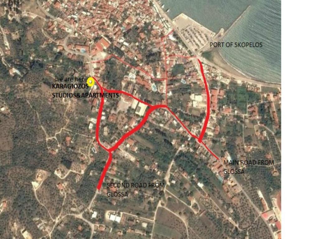 Widok z lotu ptaka na obiekt Karagiozos Studios & Apartments