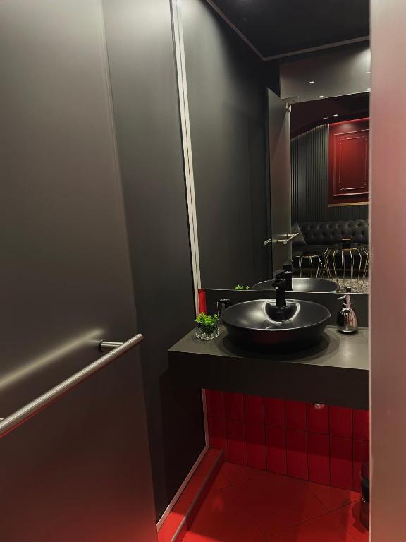 Kuchyň nebo kuchyňský kout v ubytování Hotel Allur
