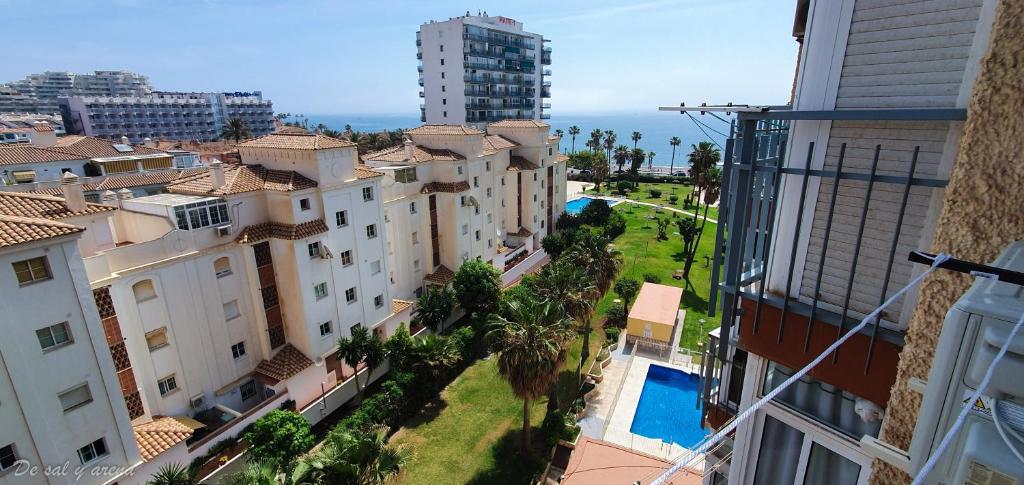 Pohľad z vtáčej perspektívy na ubytovanie Elegante estudio frente a la playa
