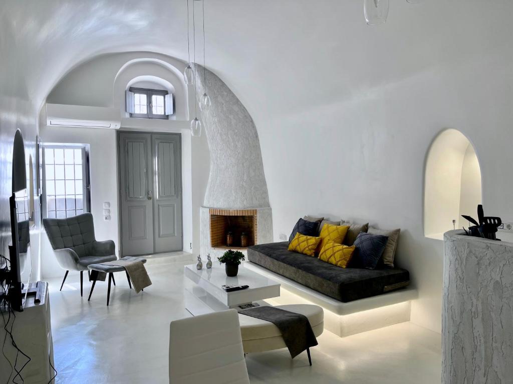 Posezení v ubytování Aidos Villa Santorini