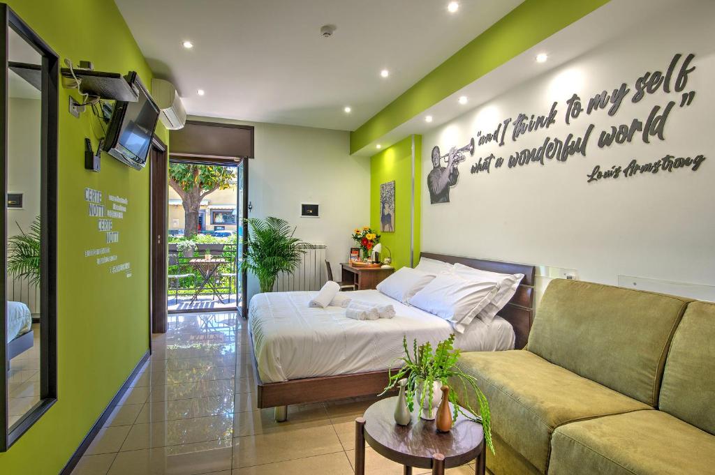 Posezení v ubytování B&B Studio83 Pompei