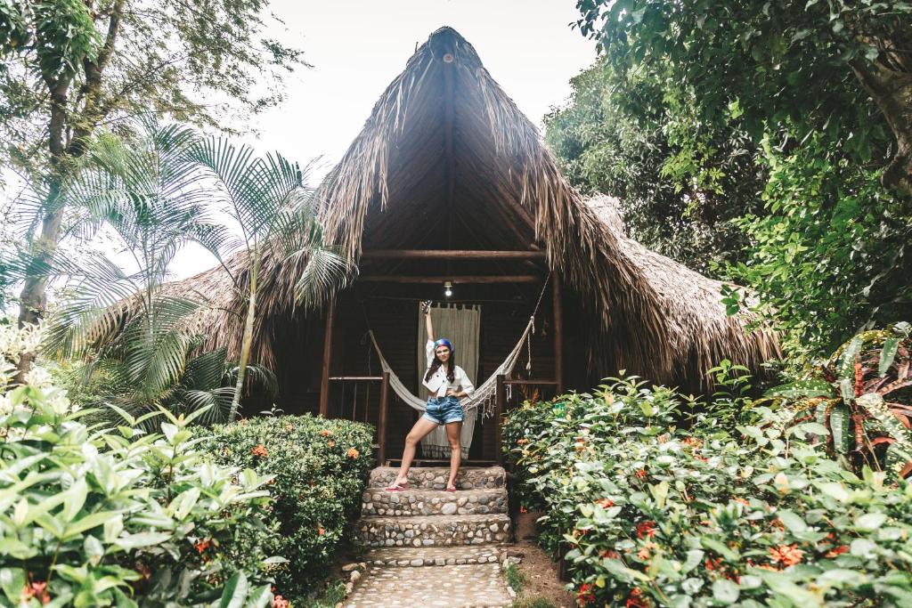 Zahrada ubytování Cabaña Wiwa Tayrona